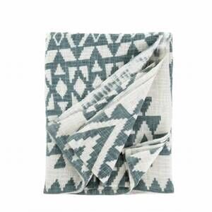 NEW INDABA azteca cotton throw in teal